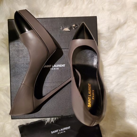 Saint laurent Janis two tone cap pump - Picture 7 of 14